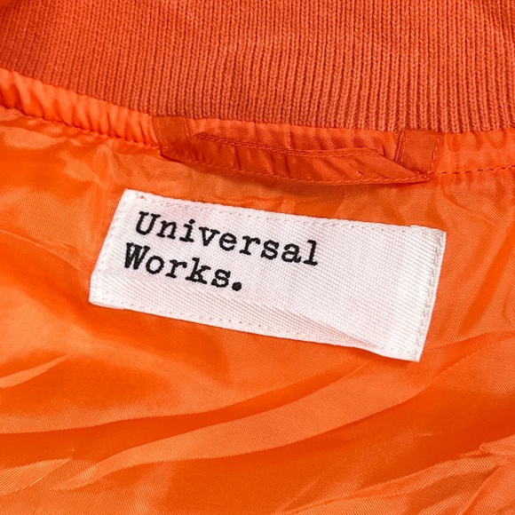 Universal Works Carlton Quilted Padded Orange Zip Gilet Vest Jacket Mens Medium - Picture 7 of 9